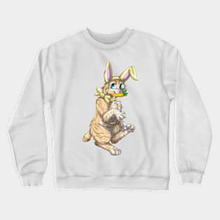 Bobtail BunnyCat: Cream Tabby (Yellow) Crewneck Sweatshirt